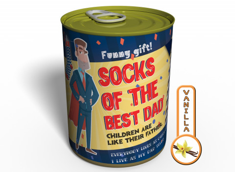 Canned Gifts - Best Dad Socks Gag Gifts for Dad - 1 Pair Quality Hot pepper Man Cotton Socks - Fun Father's Day Gift Idea - Funny Quirky Useful Gifts and Present for Dad for Christmas and Birthday 650181561823