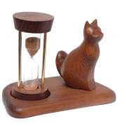 Часы со скульптурой Кот сидящий. 5 минут