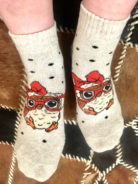 Бежевые Женские Махровые Носочки - Приятный Подарок Любимой Жене