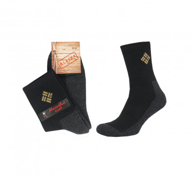 Черные Зимние Термоноски С Натуральной Шерстью Для Мужчин