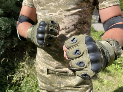 Перчатки Беспалые Тактические Oakley Олива