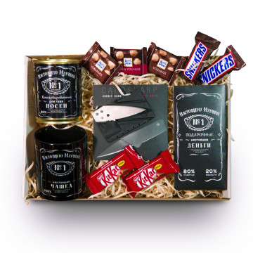 Подарочный Бокс Для Мужчин Jack Daniels Мужской Подарочный Набор Джек Дэниелс Носки Чашка Открытка Нож Шоколад