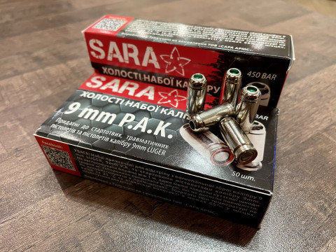 Холостые Патроны Sara Arms 9х19 Luger 9x22 9 mm P.A. Для Сигнальных Травматических Боевых Пистолетов