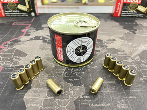 Патроны Травматические Sara 9 mm P.A. Латунная Гильза Консервированные 50 шт.