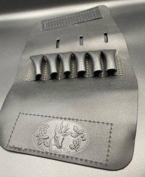 ШКІРЯНИЙ ПАТРОНТАШ-МУФТА НА ПРИКЛАД, 6 НАБОЇВ