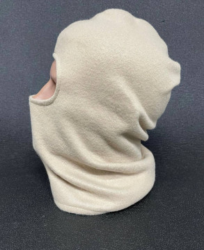 Утеплена флісова балаклава в кольорі пісок