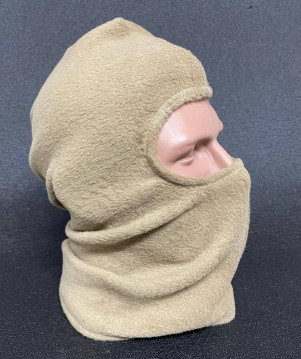 Утеплена флісова балаклава в кольорі койот