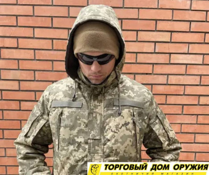 ЗИМОВИЙ БУШЛАТ НА ФЛІСІ І СИНТЕПОНІ В КОЛЬОРІ ПІКСЕЛЬ