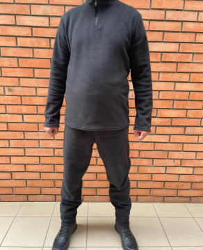 ЧОЛОВІЧА ФЛІСОВА ТЕРМОБІЛИЗНА ЧОРНОГО КОЛЬОРУ