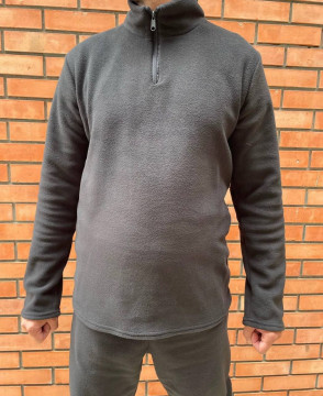 ЧОЛОВІЧА ФЛІСОВА ТЕРМОБІЛИЗНА ЧОРНОГО КОЛЬОРУ