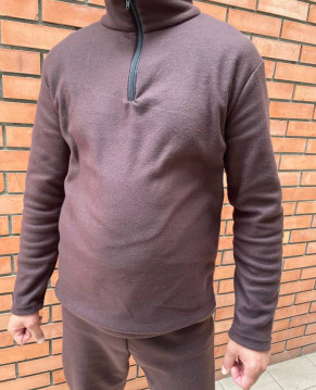 ЧОЛОВІЧА ФЛІСОВА ТЕРМОБІЛИЗНА КОРИЧНЕВОГО КОЛЬОРУ