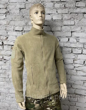 ТЕПЛА ФЛІСОВА КОФТА В КОЛЬОРІ КОЙОТ