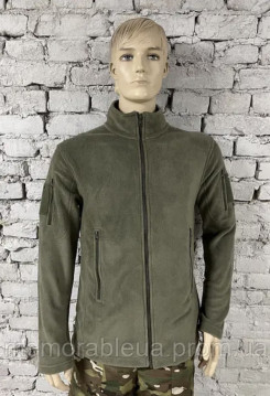 ТЕПЛА ФЛІСОВА КОФТА В КОЛЬОРІ ОЛИВА