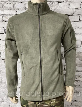ТЕПЛА ФЛІСОВА КОФТА В КОЛЬОРІ ОЛИВА