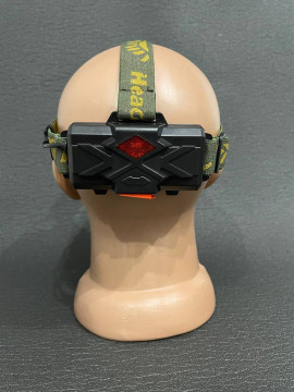 НАЛОБНИЙ ЛІХТАР ІЗ ЧЕРВОНИМ МАЯЧКОМ НА ПОТИЛИЦІ