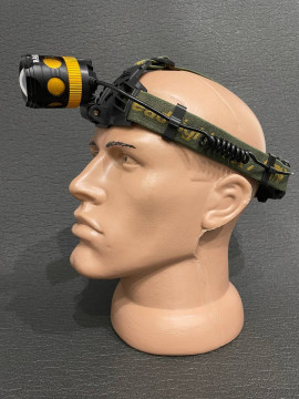 НАЛОБНИЙ ЛІХТАР ІЗ ЧЕРВОНИМ МАЯЧКОМ НА ПОТИЛИЦІ