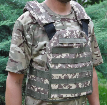 Універсальна регульована плитоноска в кольорі піксель, без плит