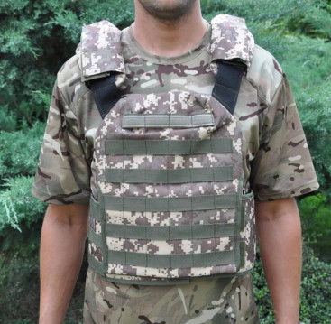 Універсальна регульована плитоноска в кольорі піксель, без плит