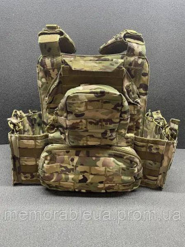 Військова швидкознімна плитоноска YAKEDA з підсумками під 9 ріжків Multicam