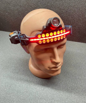 Ліхтар налобний Bailong червоне світло White Red, датчик руху