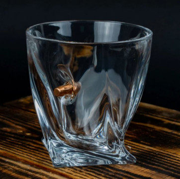 Кришталева склянка для віскі зі справжньою кулею 7.62 мм