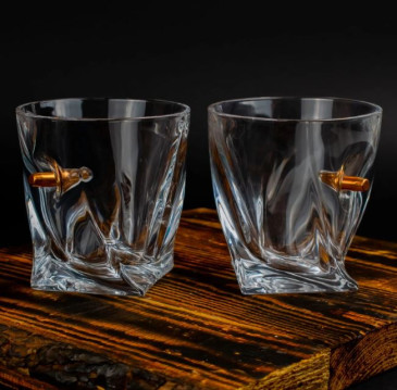 Кришталева склянка для віскі зі справжньою кулею 7.62 мм