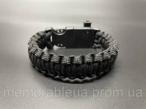 Браслет для виживання із паракорду, чорний