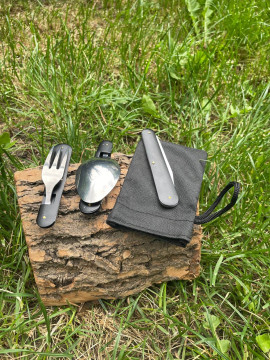 Набір 3 в 1: ніж, ложка, виделка в мішечку