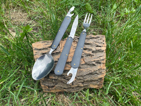 Набір 3 в 1: ніж, ложка, виделка в мішечку