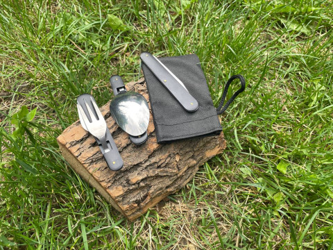 Набір 3 в 1: ніж, ложка, виделка в мішечку