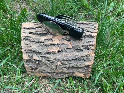 Кишеньковий ніж-мультитул зі столовими приборами 6 в 1, чорний