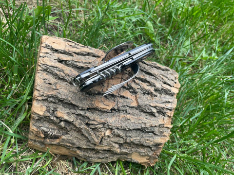 Кишеньковий ніж-мультитул зі столовими приборами 6 в 1, чорний