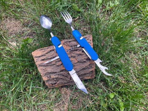 Кишеньковий ніж-мультитул зі столовими приборами 6 в 1