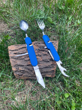 Кишеньковий ніж-мультитул зі столовими приборами 6 в 1