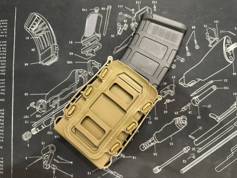 Відкритий м`який тактичний підсумок для магазинів АК47/74 AR-15, пісок