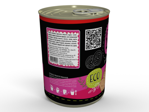 Сублімований Український Борщ зі Свининою Швидкого Приготування Сухий Суп Memorableua Одна Порція 340 мл Консерва З Етикеткою