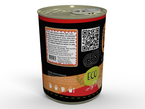 Консерва Сублімований Український Борщ з Куркою Швидкого Приготування Сухий Суп Memorableua 8 Порцій (2 л)