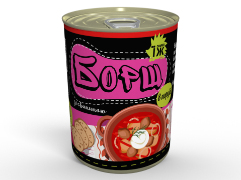 Консерва Сублімований Український Борщ зі Свининою Швидкого Приготування Сухий Суп Memorableua 8 Порцій (2 л)