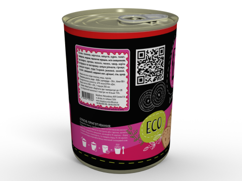 Консерва Сублімований Український Борщ зі Свининою Швидкого Приготування Сухий Суп Memorableua 8 Порцій (2 л)