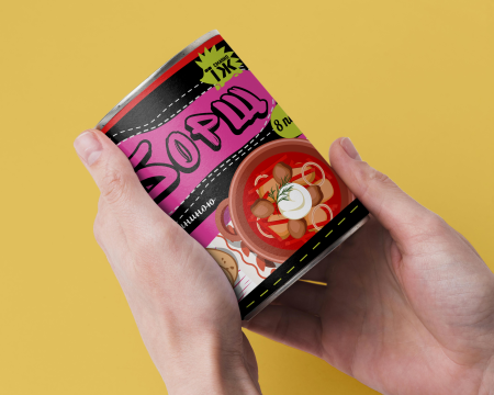 Консерва Сублімований Український Борщ зі Свининою Швидкого Приготування Сухий Суп Memorableua 8 Порцій (2 л)