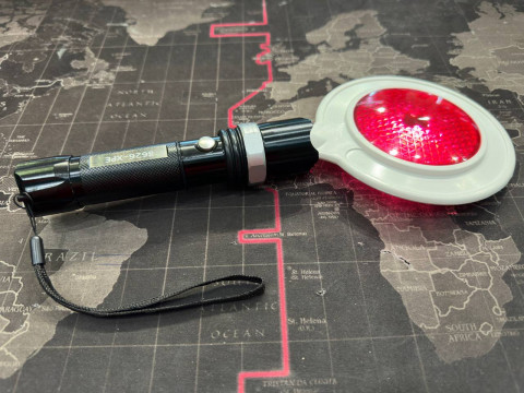 Жезл регулювальника зі стробоскопом, світлодіодний, сигнальний, з підсвічуванням, для дорожньої безпеки, довжина 30 см