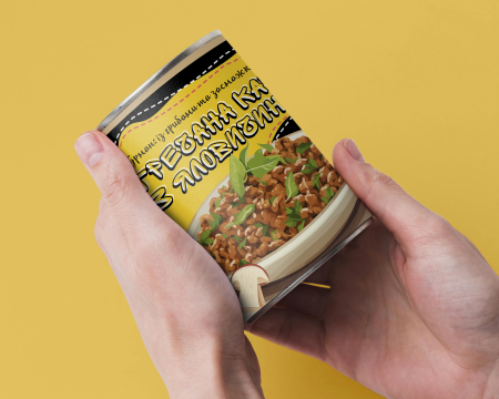 Консерва Гречана Каша Гурман Із Яловичиною Та Білими Грибами