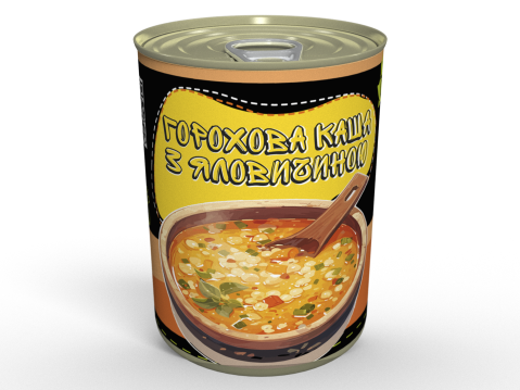 Консервована Горохова Каша Із Яловичиною - Готова До Вживання Консерва, Розігрій та Їж