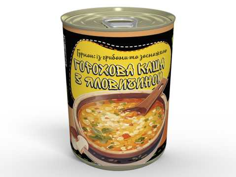 Консервована Горохова Каша - Консерва Гурман Із Яловичиною Та Білими Грибами