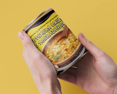 Консервована Горохова Каша - Консерва Гурман Із Яловичиною Та Білими Грибами