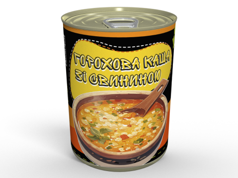 Консерва Каша Горохова зі Свининою - Готова Страва До Вживання - Розігрій Та Їж