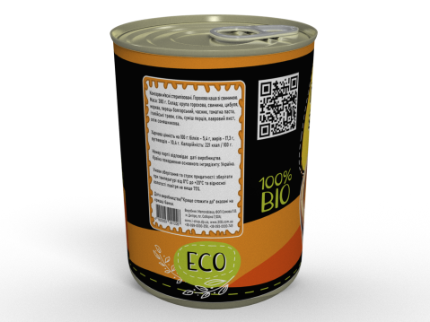 Консерва Каша Горохова зі Свининою - Готова Страва До Вживання - Розігрій Та Їж