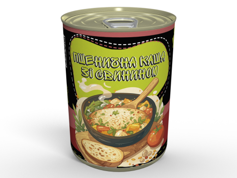 М'ясна Консерва Каша Пшенична Зі Свининою - Готова Страва До Вживання, Розігрій Та Їж