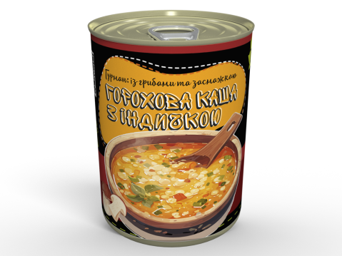 Консерва Горохова Каша Гурман Із Індичкою Та Білими Грибами - Готова Страва, Розігрій Та Їж