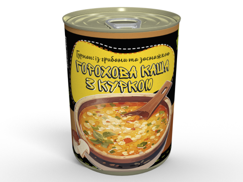 Консерва Горохова Каша Гурман Із Куркою Та Білими Грибами - Готова Страва, Розігрій та Їж